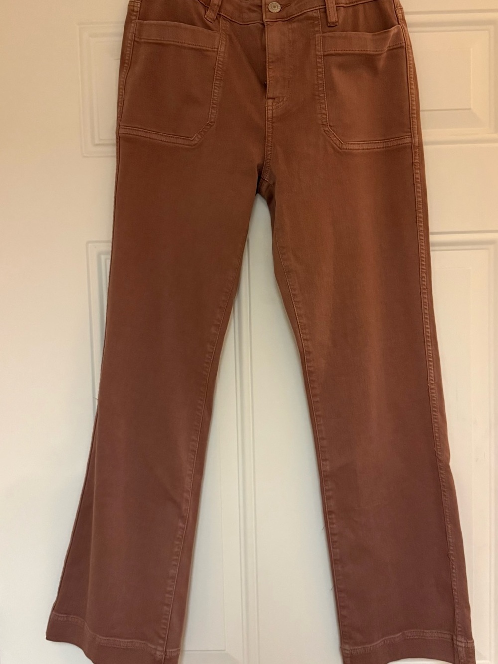 NWT American Eagle Womens Kick Boot Crop Pants 4 Long High-Rise Mauve $49 - Picture 2 of 10